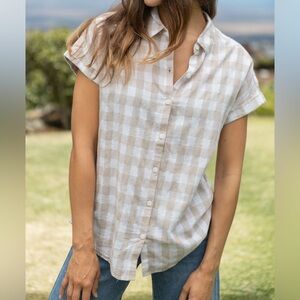 Neuflora Kelso Gingham Button Down 100% Cotton Size Small